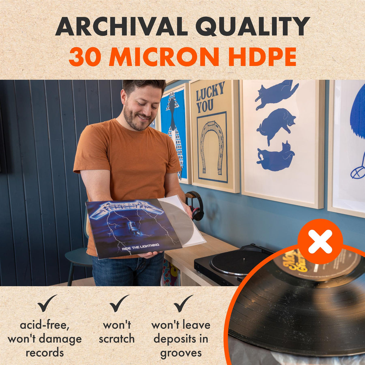 12" AUDIOPHILE Archival Inner Sleeves (50 pack)