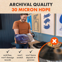 12" AUDIOPHILE Archival Inner Sleeves (50 pack)