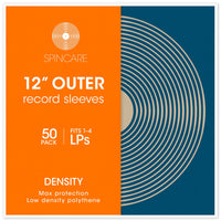 12" DENSITY Polythene Outer Sleeves (50 Pack)