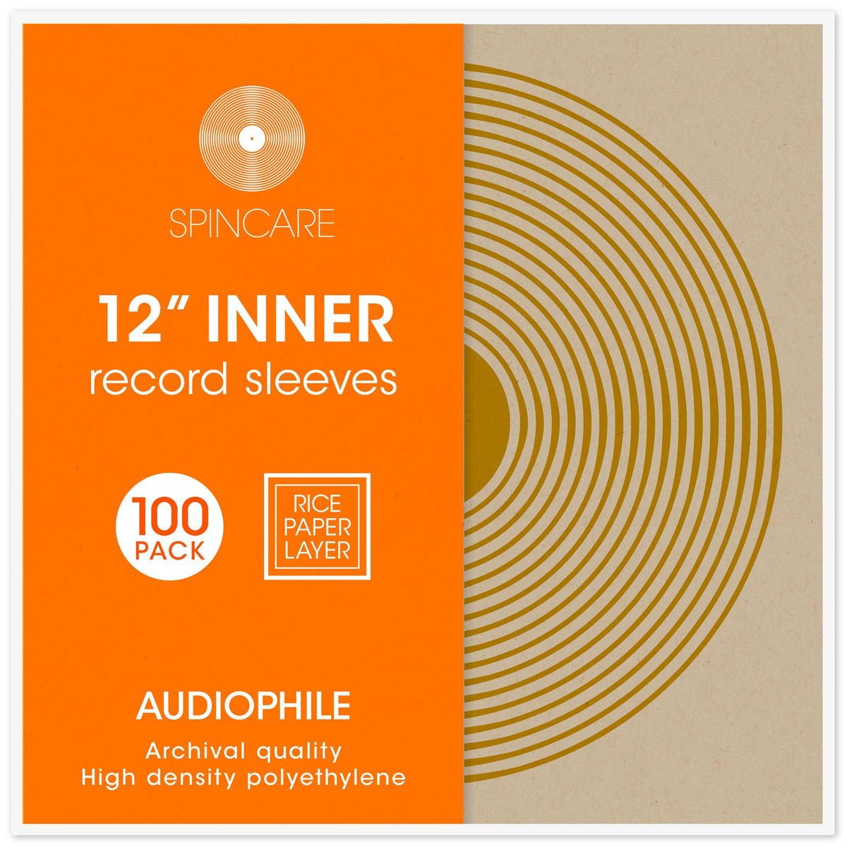 12" AUDIOPHILE Archival Inner Sleeves (100 pack)