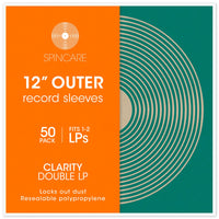 12" CLARITY DOUBLE Resealable Outer Sleeves (50 Pack)