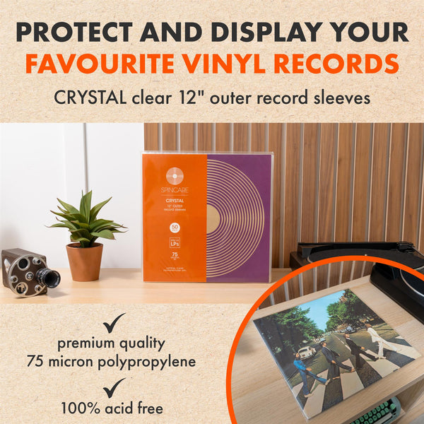 12" CRYSTAL STANDARD Polypropylene Outer Sleeves (50 Pack)