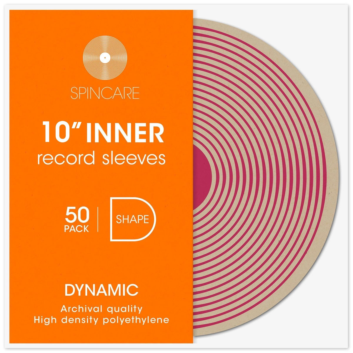 10" DYNAMIC Rounded Inner Sleeves (50 Pack)