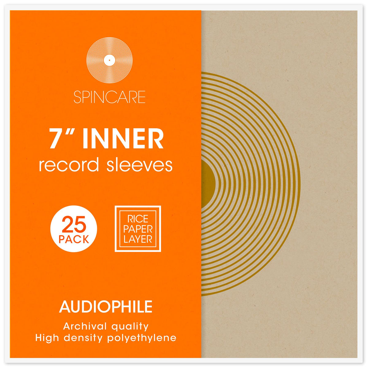 7" AUDIOPHILE Archival Inner Sleeves (25 pack)