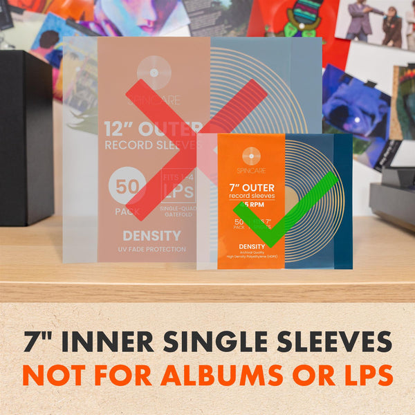 7" DENSITY Polythene Outer Sleeves (100 Pack)