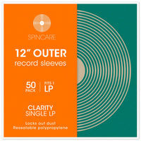 12" CLARITY SINGLE Resealable Outer Sleeves (50 Pack)