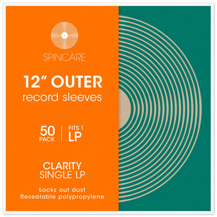 12" CLARITY SINGLE Resealable Outer Sleeves (50 Pack)