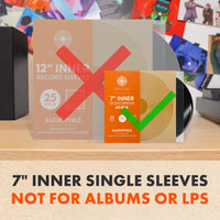 7" AUDIOPHILE Archival Inner Sleeves (50 pack)