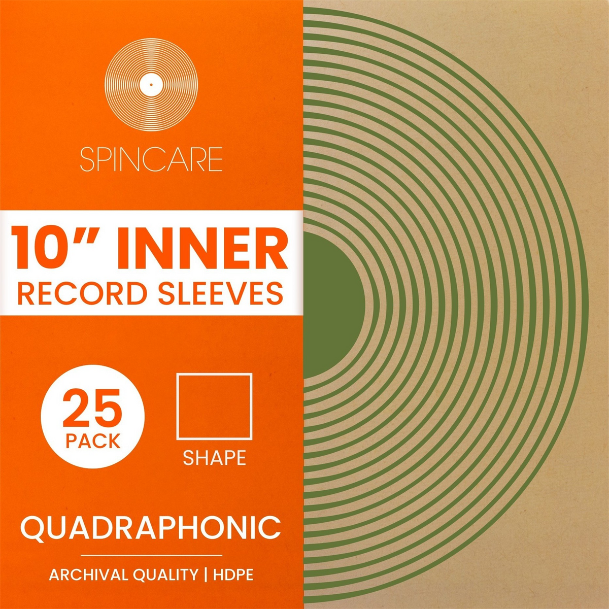 10" QUADRAPHONIC Square Inner Sleeves (25 Pack)