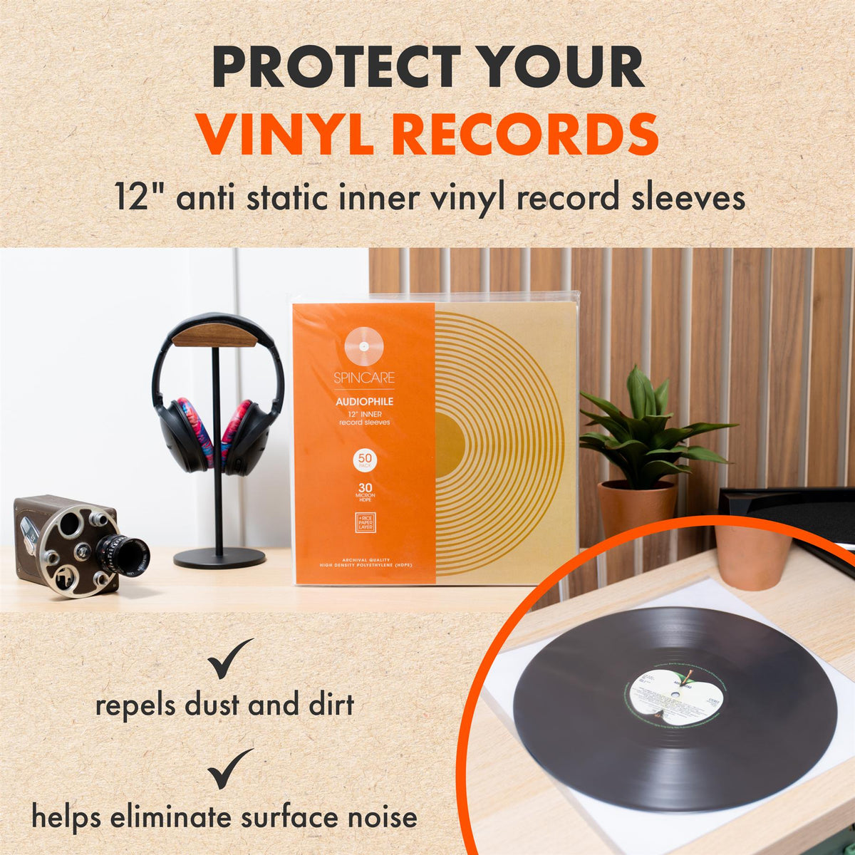 12" AUDIOPHILE Archival Inner Sleeves (50 pack)