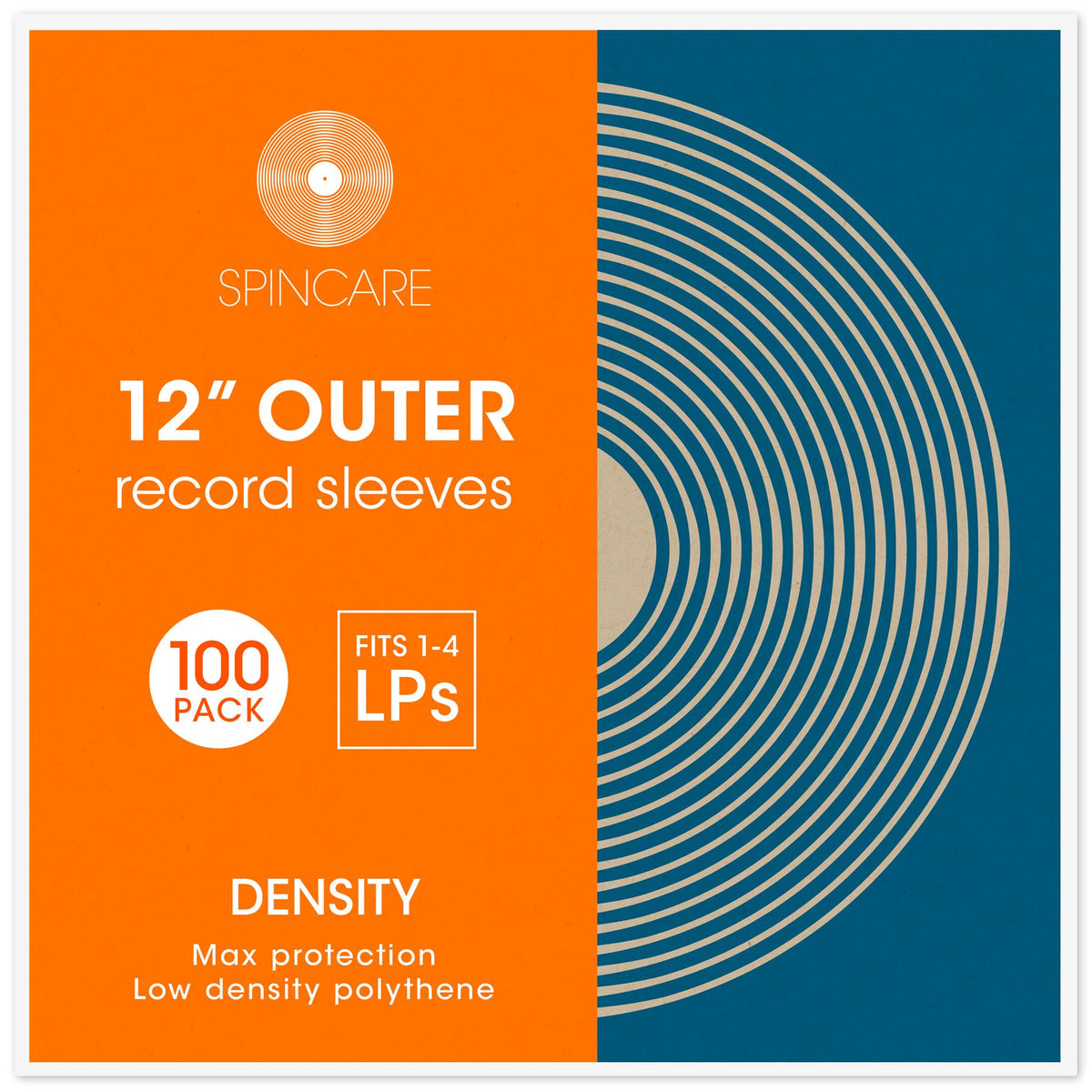 12" DENSITY Polythene Outer Sleeves (100 Pack)