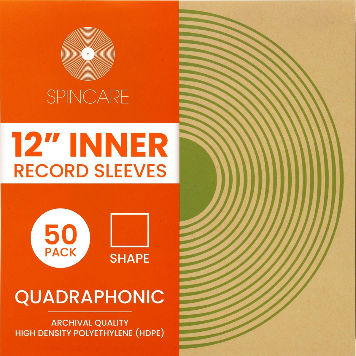 12" QUADRAPHONIC Square Inner Sleeves (50 Pack)