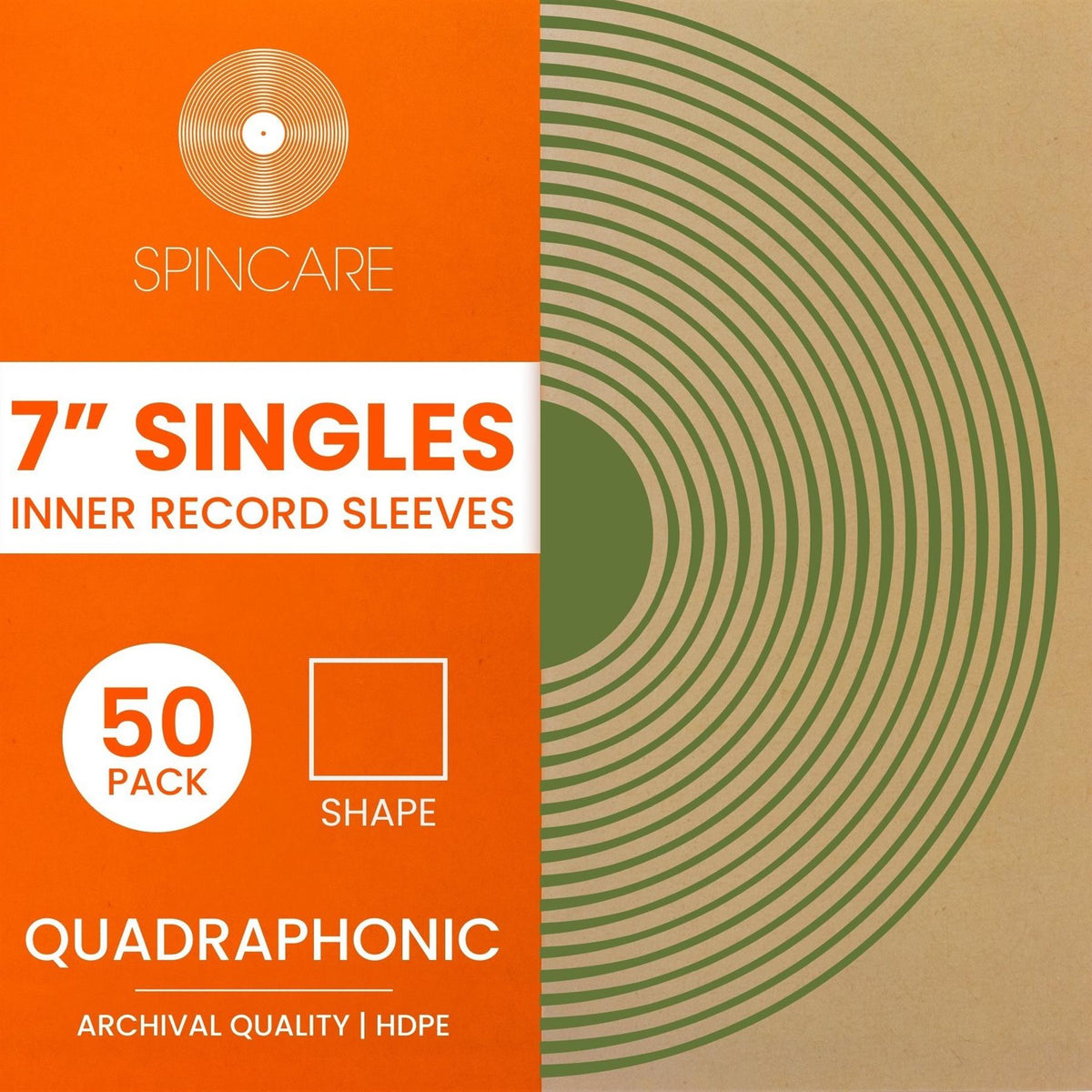 7" QUADRAPHONIC Square Inner Sleeves (50 Pack)